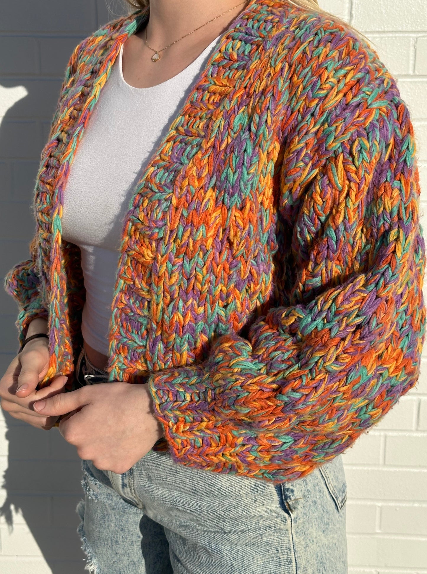 Chunky Rainbow Cardigan