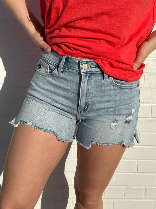 High Rise Denim Shorts